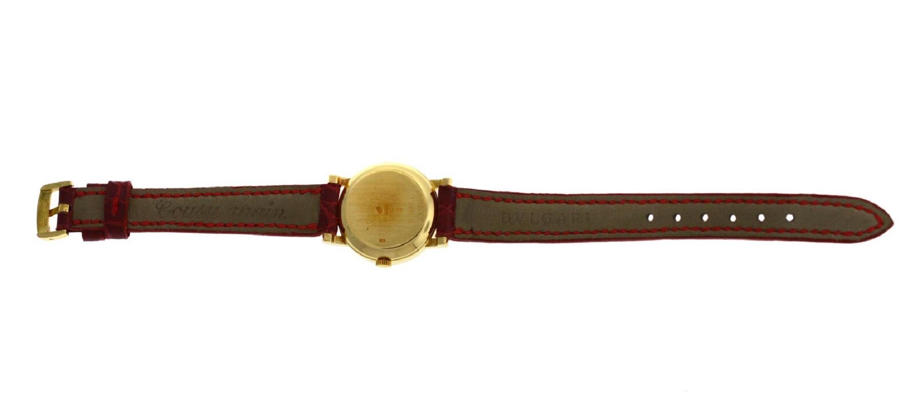 Ladies Bvlgari Bulgari G1886.4 18 Karat Gold Mechanical Watch For Sale 1