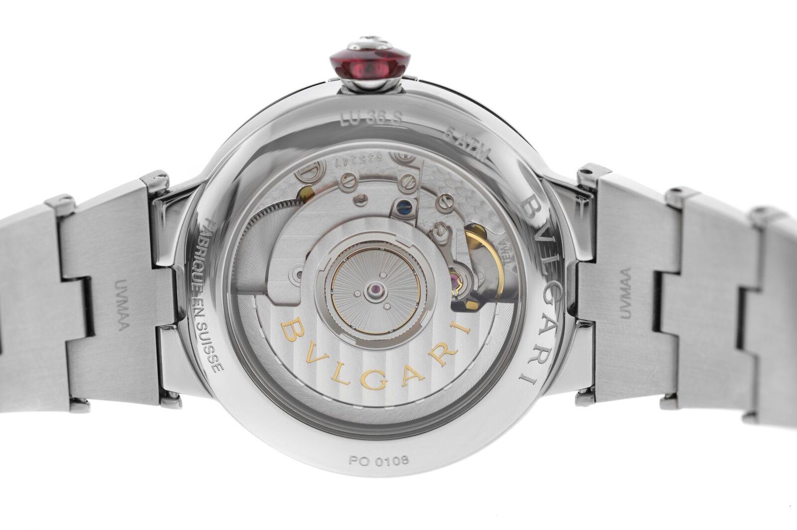 Women's Ladies Bvlgari Bulgari LVCEA Steel Diamond Mother of Pearl Automatic Watch For Sale