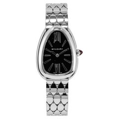 Ladies Bvlgari Serpenti Seduttori 33MM 103952 Steel Black Dial Quartz Watch