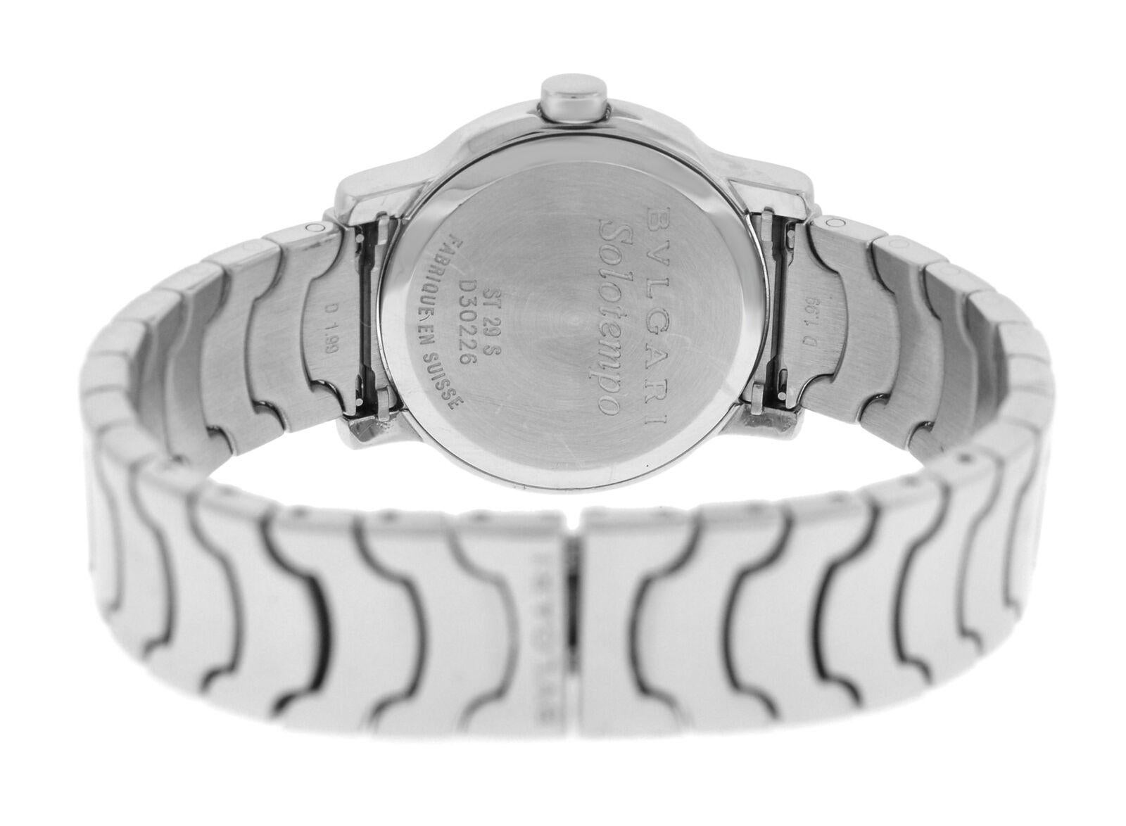 Women's Ladies Bvlgari Solotempo ST29S Stainless Steel Date Quartz Watch For Sale