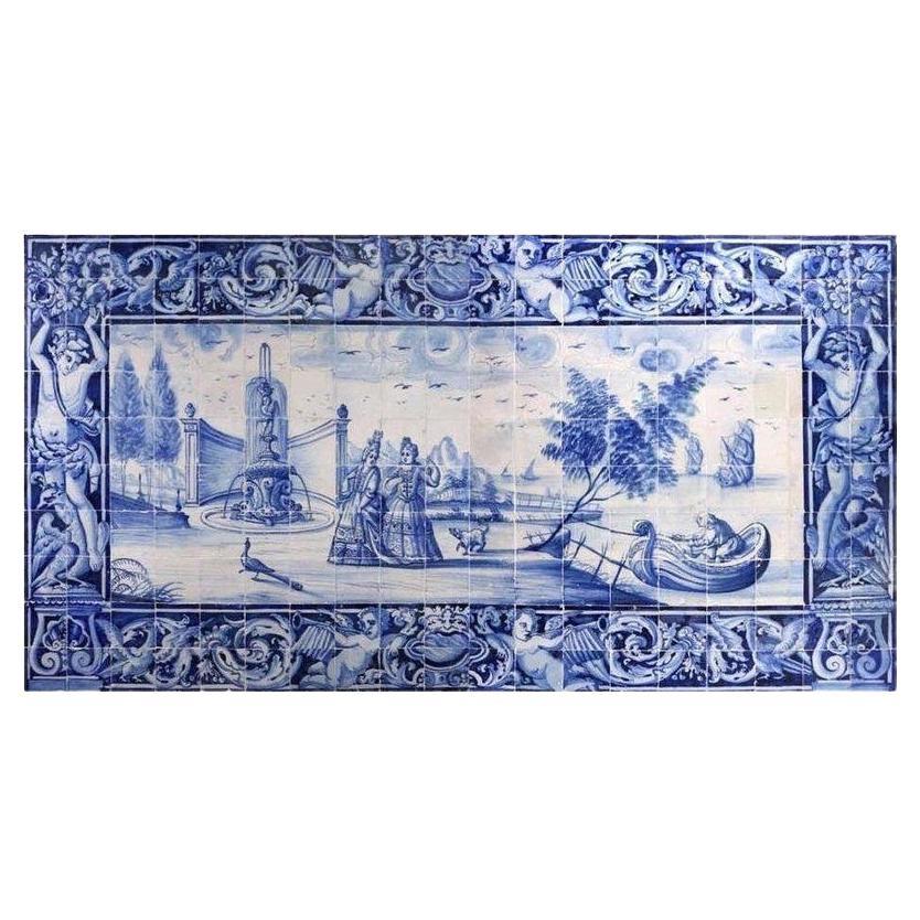 Ladies By the Lake Hand Painted Tile Mural, Decorative Ceramic Tiles Azulejos