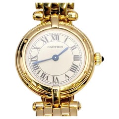 Damen Cartier 18 Karat Gelbgold Panthere Vendome Armbanduhr Quarz-Uhr