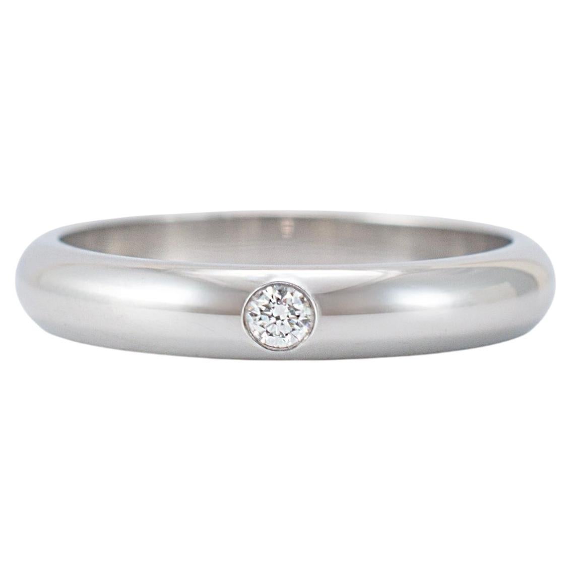 Ladies Cartier 1895 950 Platinum 3.5mm 0.04ct Round Diamond Wedding Band Ring