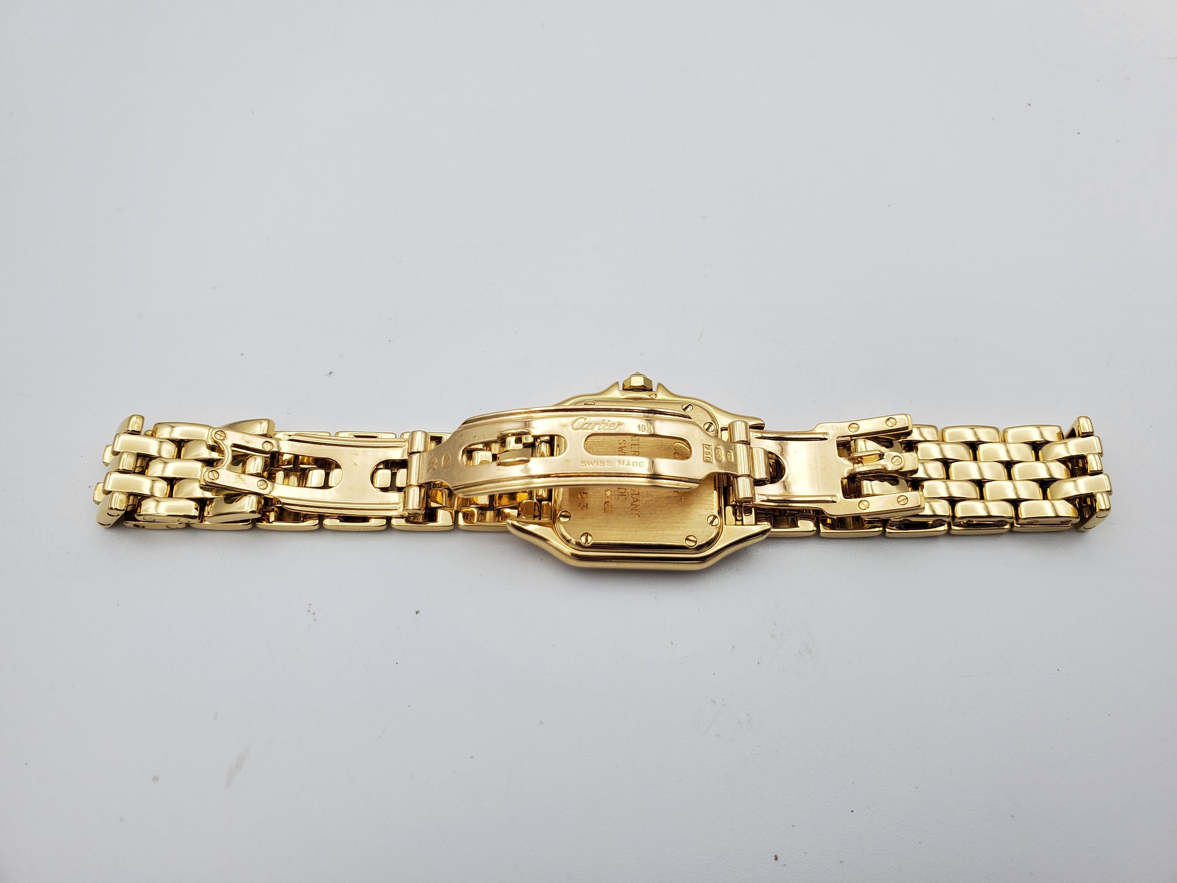Ladies Cartier 18 Karat Gold Watch, 1280 Panthere Champagne, Diamonds CC131253 3