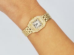 Ladies Cartier 18 Karat Gold Watch, 1280 Panthere Champagne, Diamonds CC131253