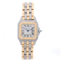 Cartier Ladies Yellow Gold Stainless Steel Three-Row Panther Quartz Wristwatch