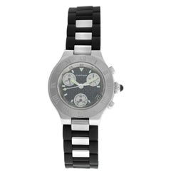 Ladies Cartier Chronoscaph 2996 Steel Chrono Date Quartz Watch