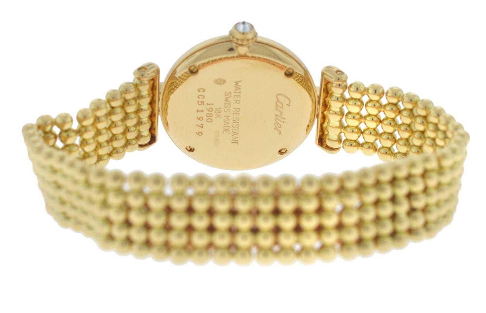 Ladies Cartier Colisee 1980 Quartz Solid 18 Karat Yellow Gold Diamond Watch 2