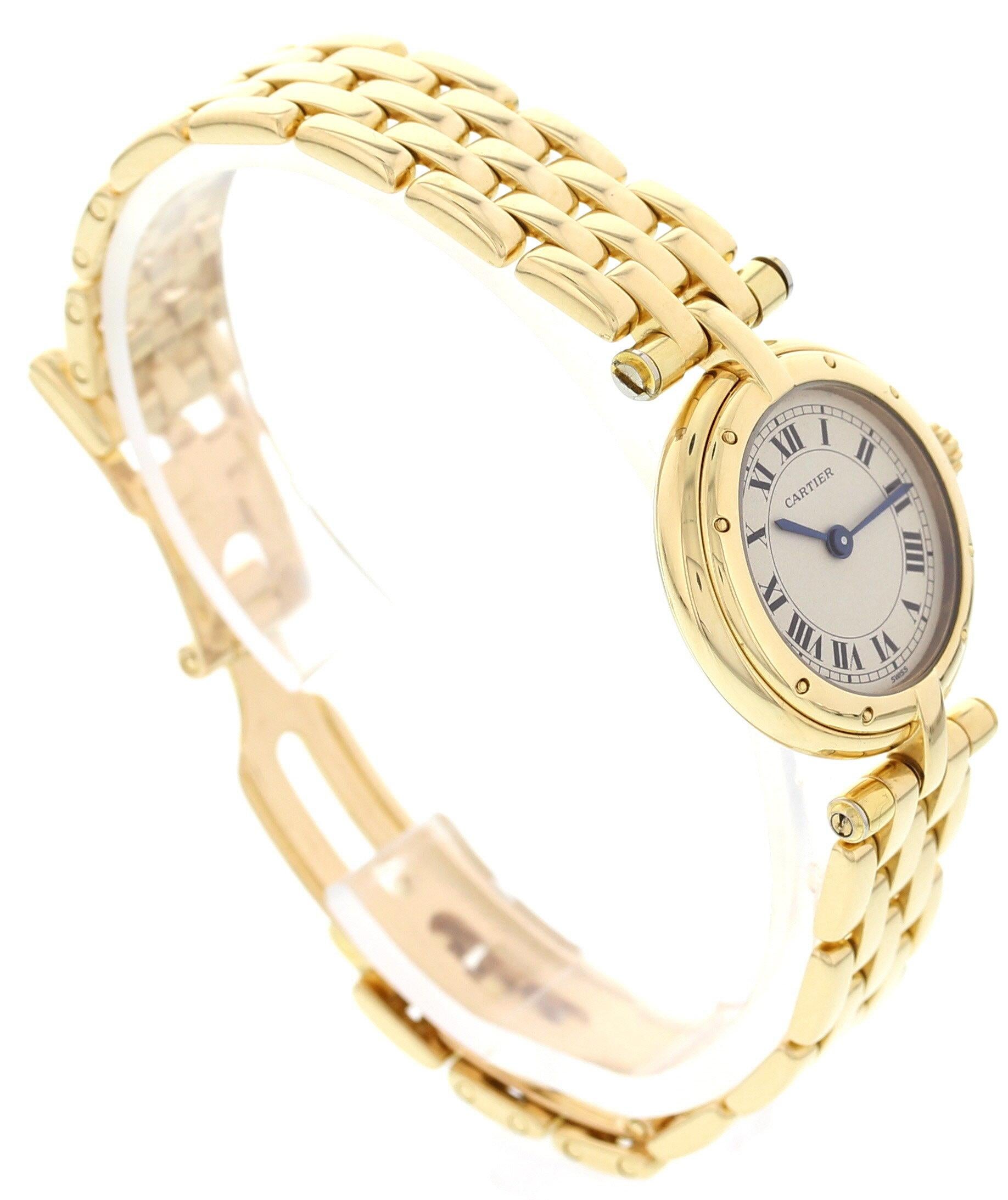 Ladies Cartier Cougar 18 Karat Yellow Gold Watch In Good Condition For Sale In New York, NY