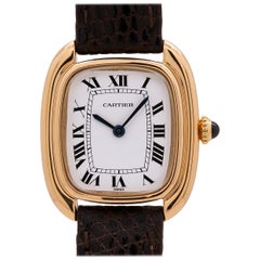 Ladies Cartier Gondola 18 Karat Yellow Gold Manual Wind, circa 1970s