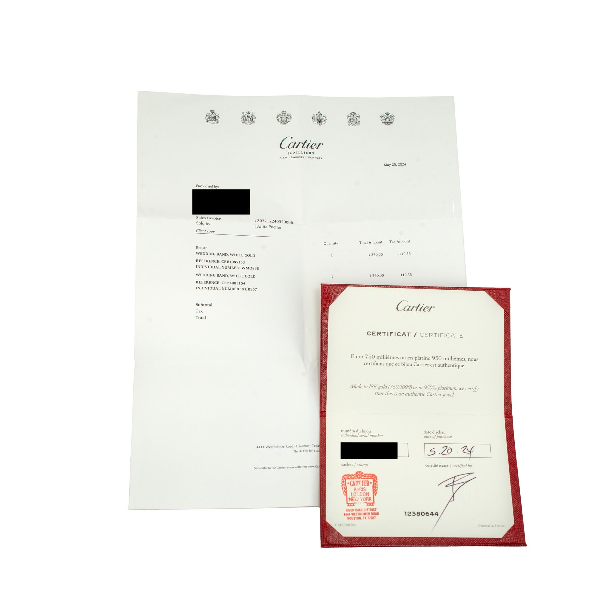 Alianzas de oro blanco de 18 quilates para mujer Cartier Love Modelo Pequeño en venta 4