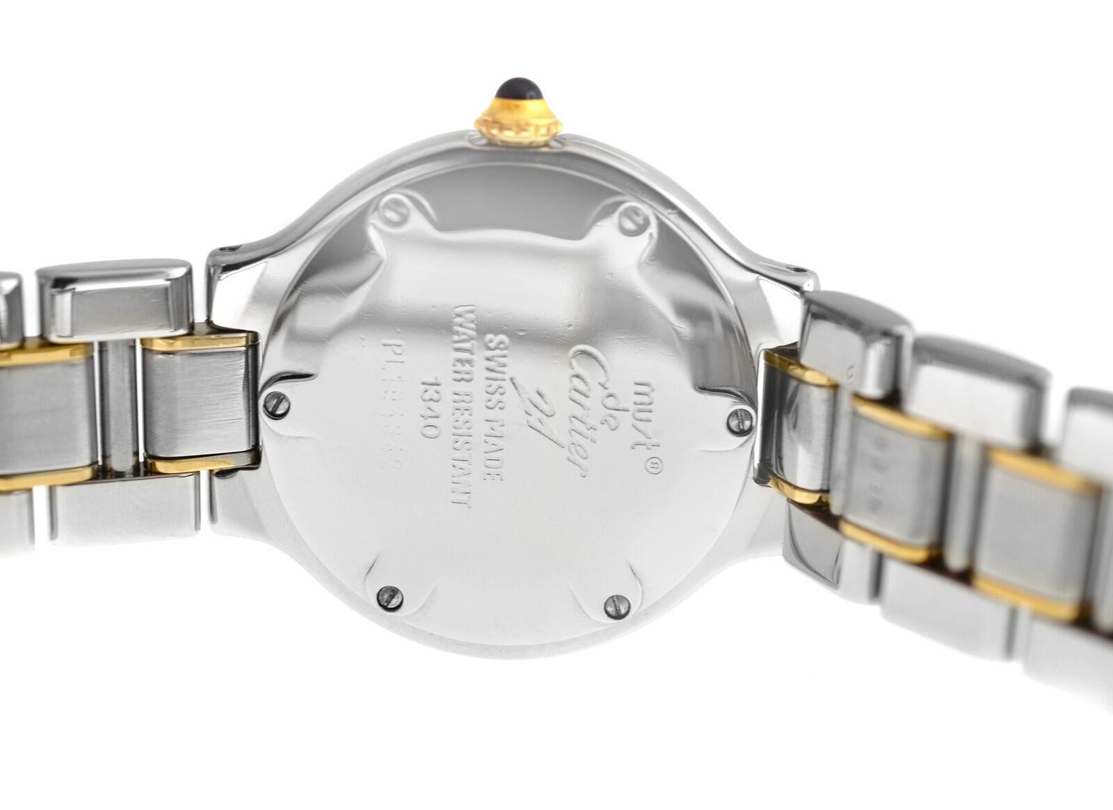 Ladies Cartier Must de Cartier 1340 Ref. W10073R6 Quartz Steel Gold Watch In Excellent Condition For Sale In New York, NY