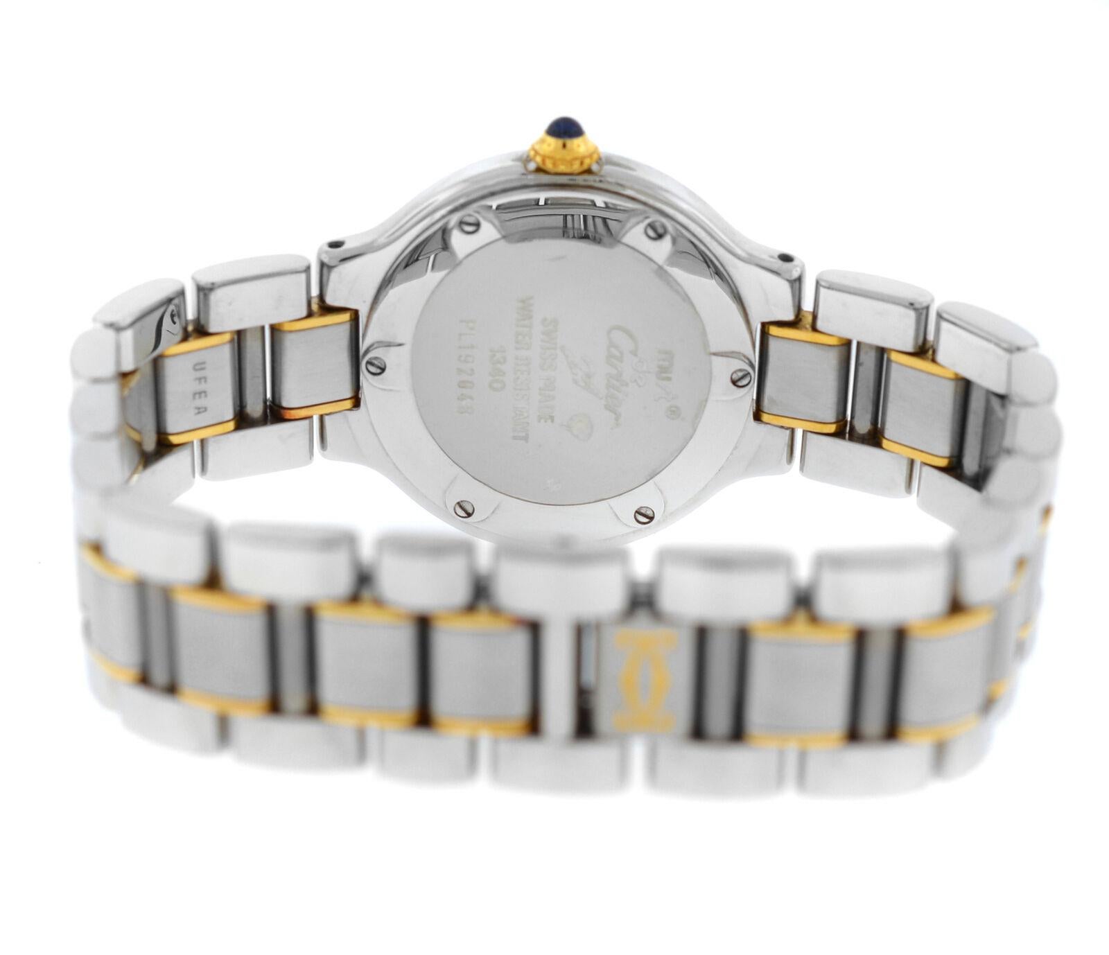 Ladies Cartier Must de Cartier 1340 Ref. W10073R6 Quartz Steel Gold Watch For Sale 2