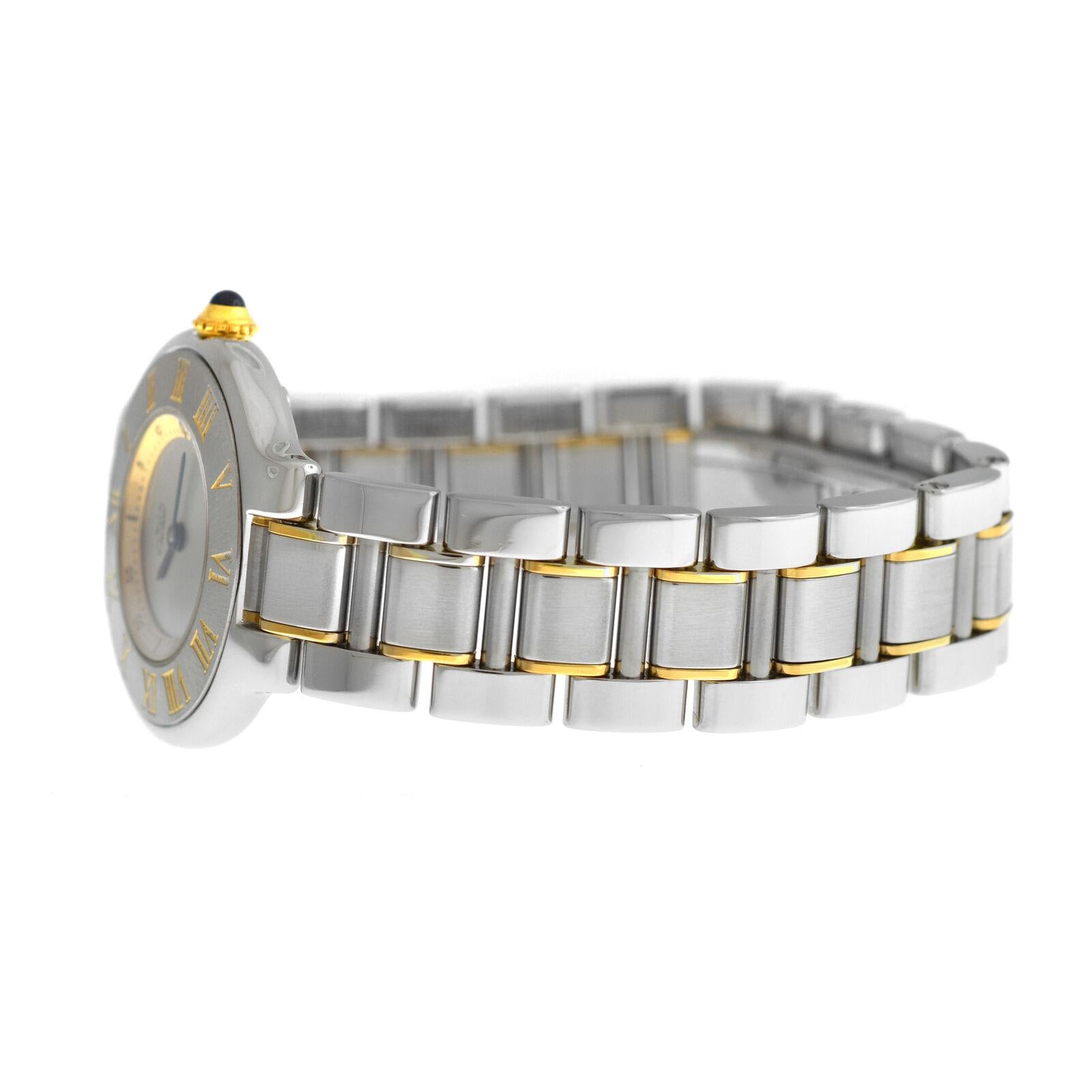 Ladies Cartier Must de Cartier 1340 Ref. W10073R6 Quartz Steel Gold Watch For Sale 4
