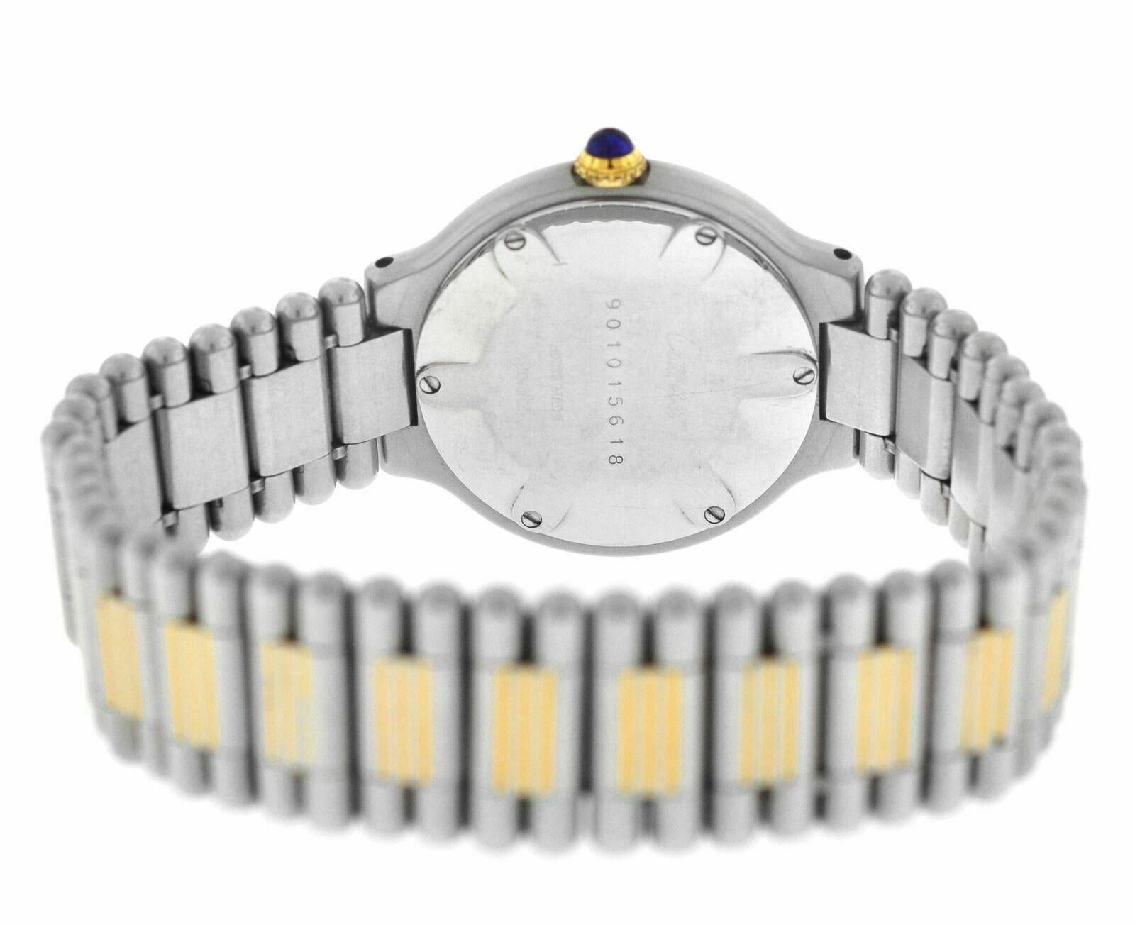Ladies Cartier Must de Cartier Bullet Bracelet Quartz Steel Gold Watch In Excellent Condition For Sale In New York, NY