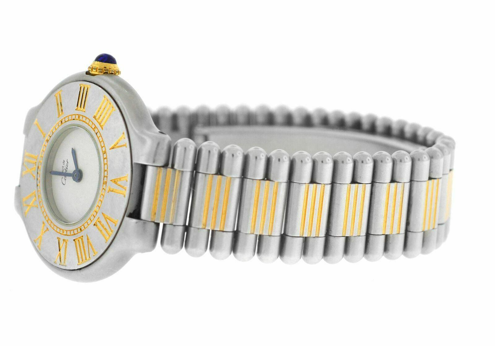 Ladies Cartier Must de Cartier Bullet Bracelet Quartz Steel Gold Watch For Sale 1