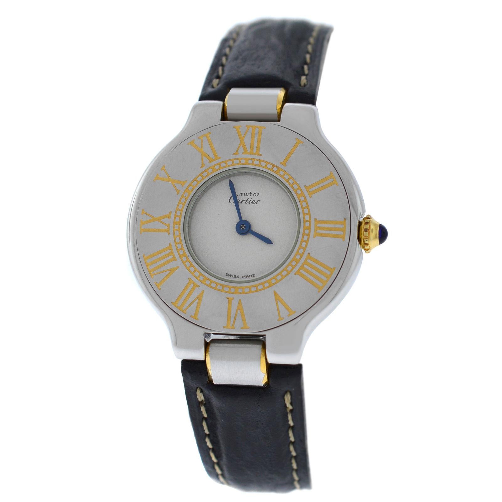 Ladies Cartier Must de Cartier Quartz Steel Gold Watch For Sale