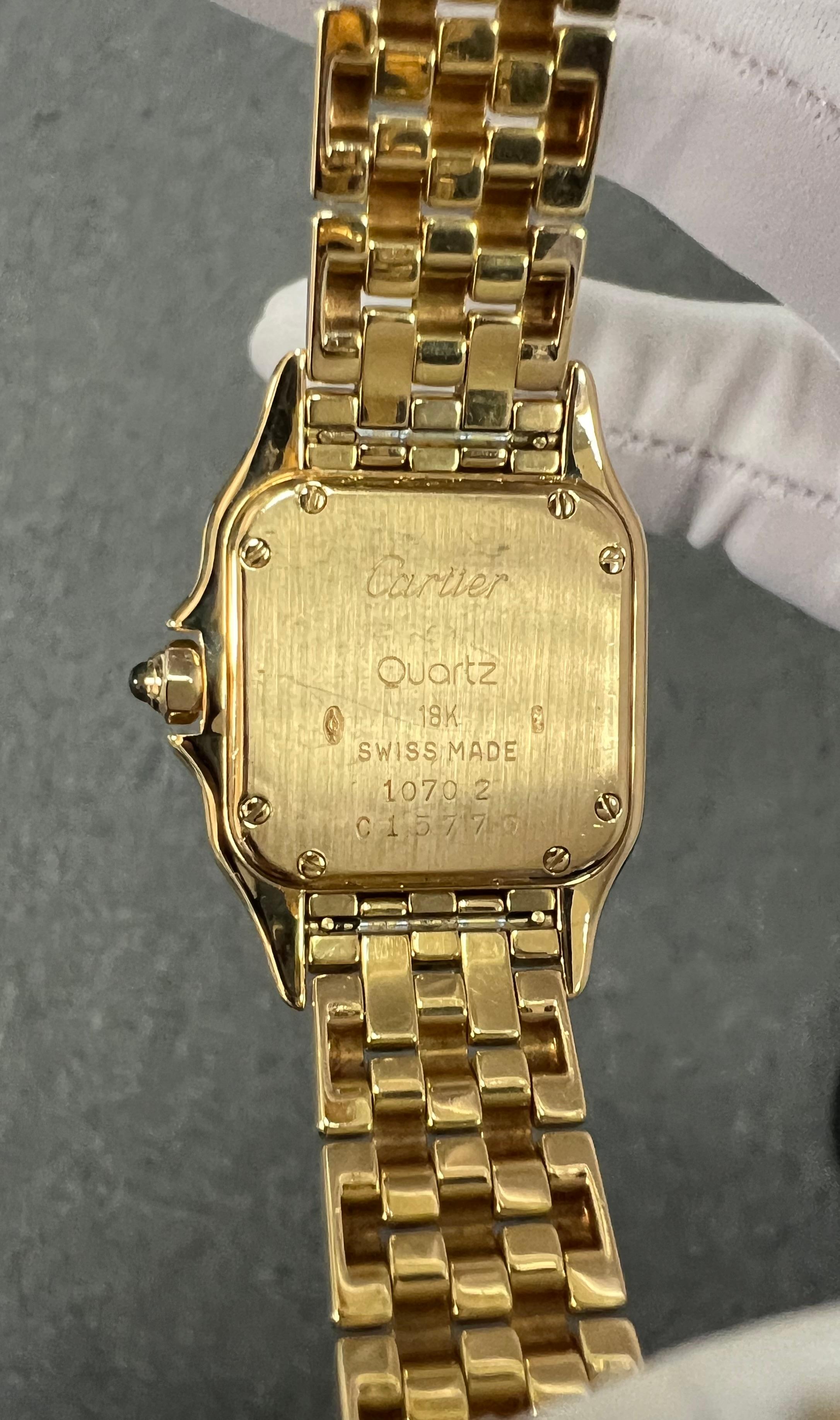 Cartier Panthere Ladies Yellow Gold Quartz Wristwatch Small Model 6