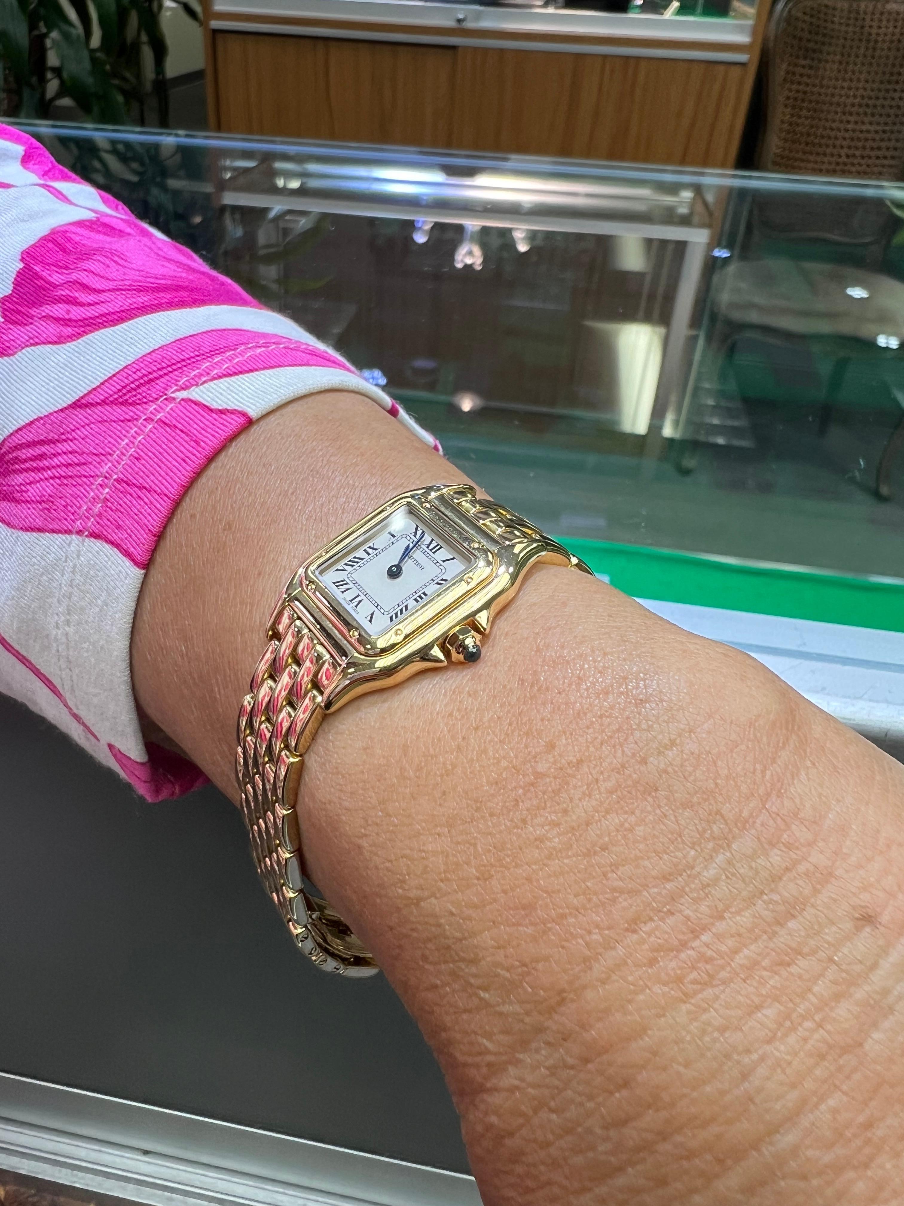 Cartier Panthere Ladies Yellow Gold Quartz Wristwatch Small Model 9