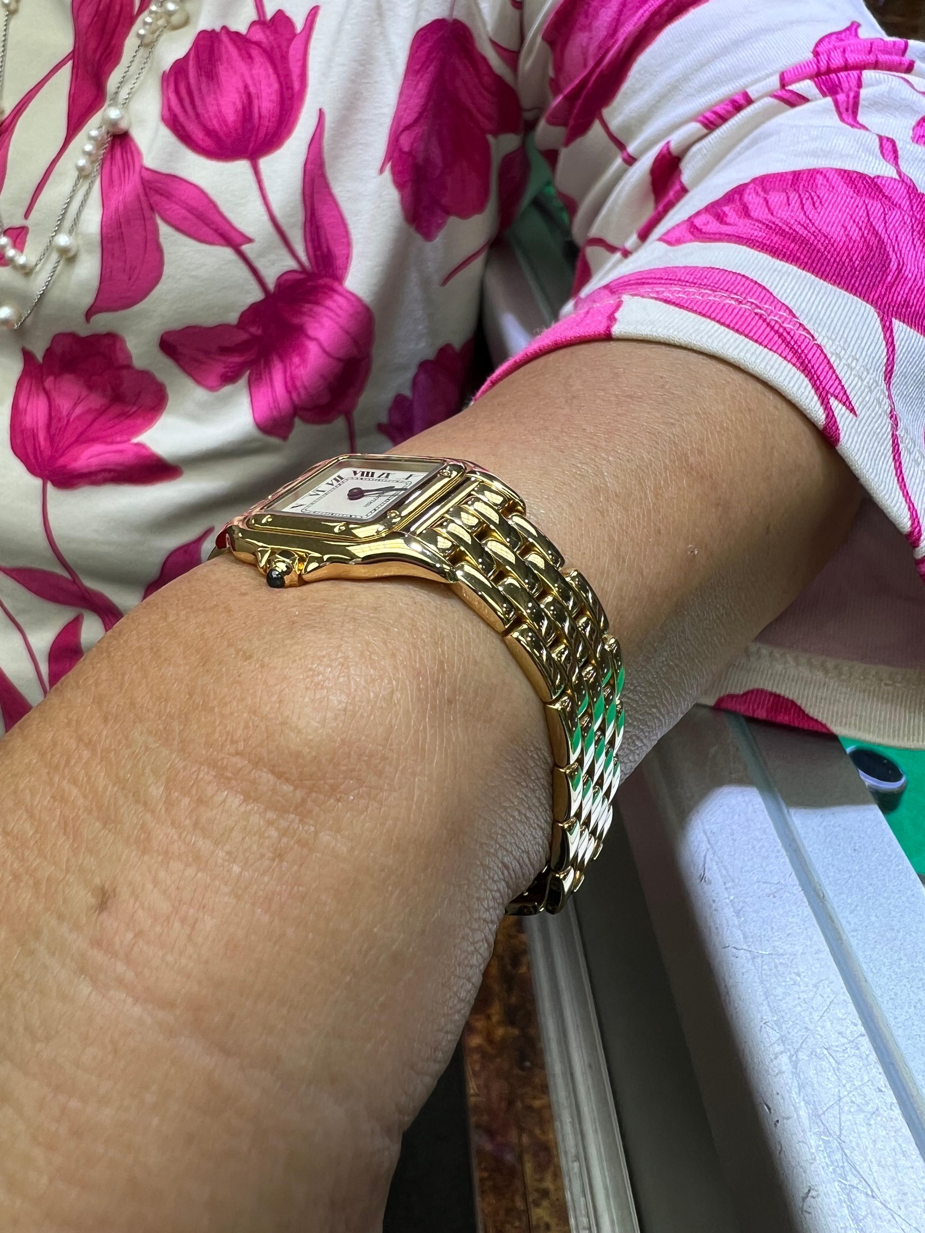 Cartier Panthere Ladies Yellow Gold Quartz Wristwatch Small Model 10