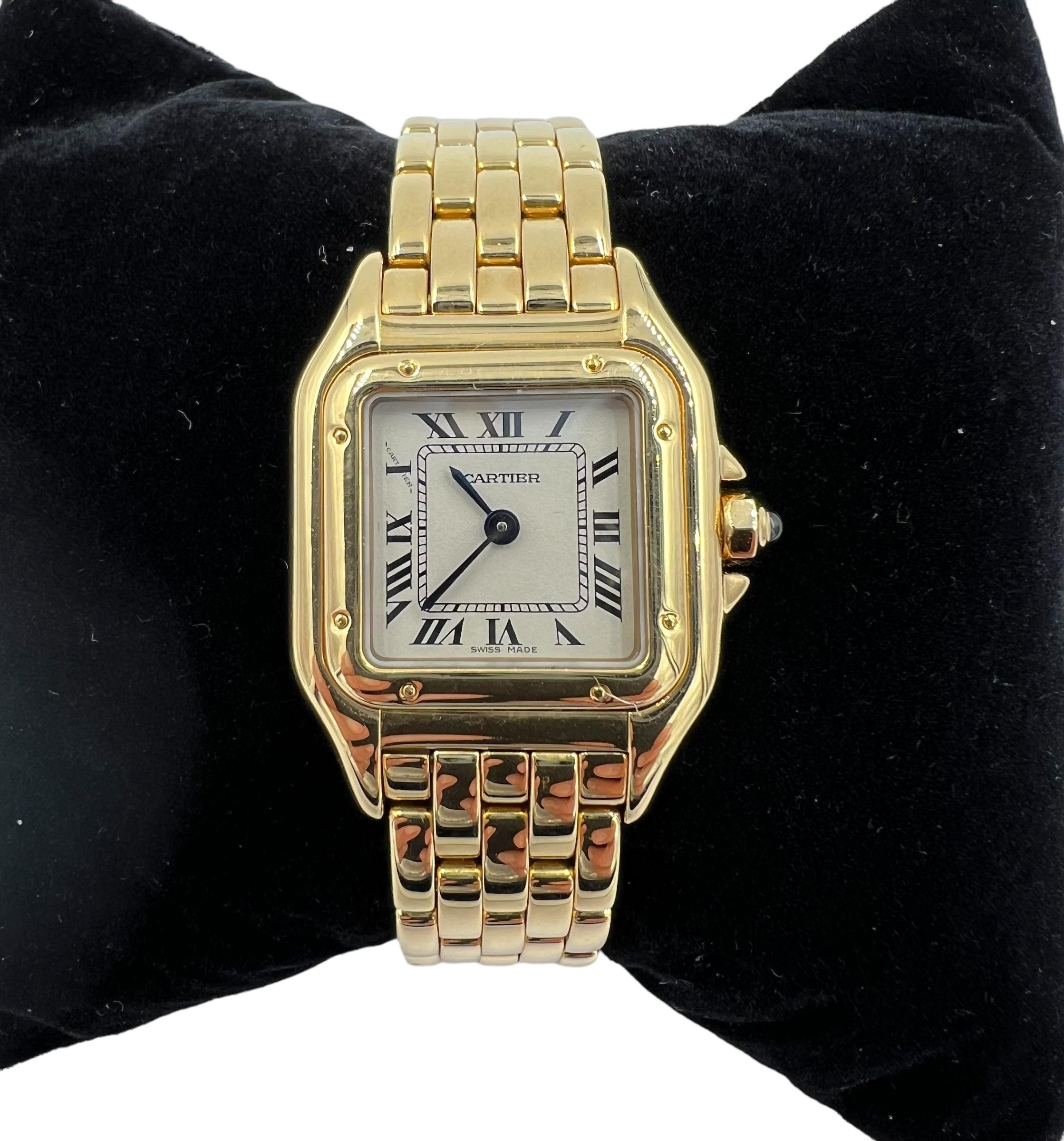 Contemporary Cartier Panthere Ladies Yellow Gold Quartz Wristwatch Small Model