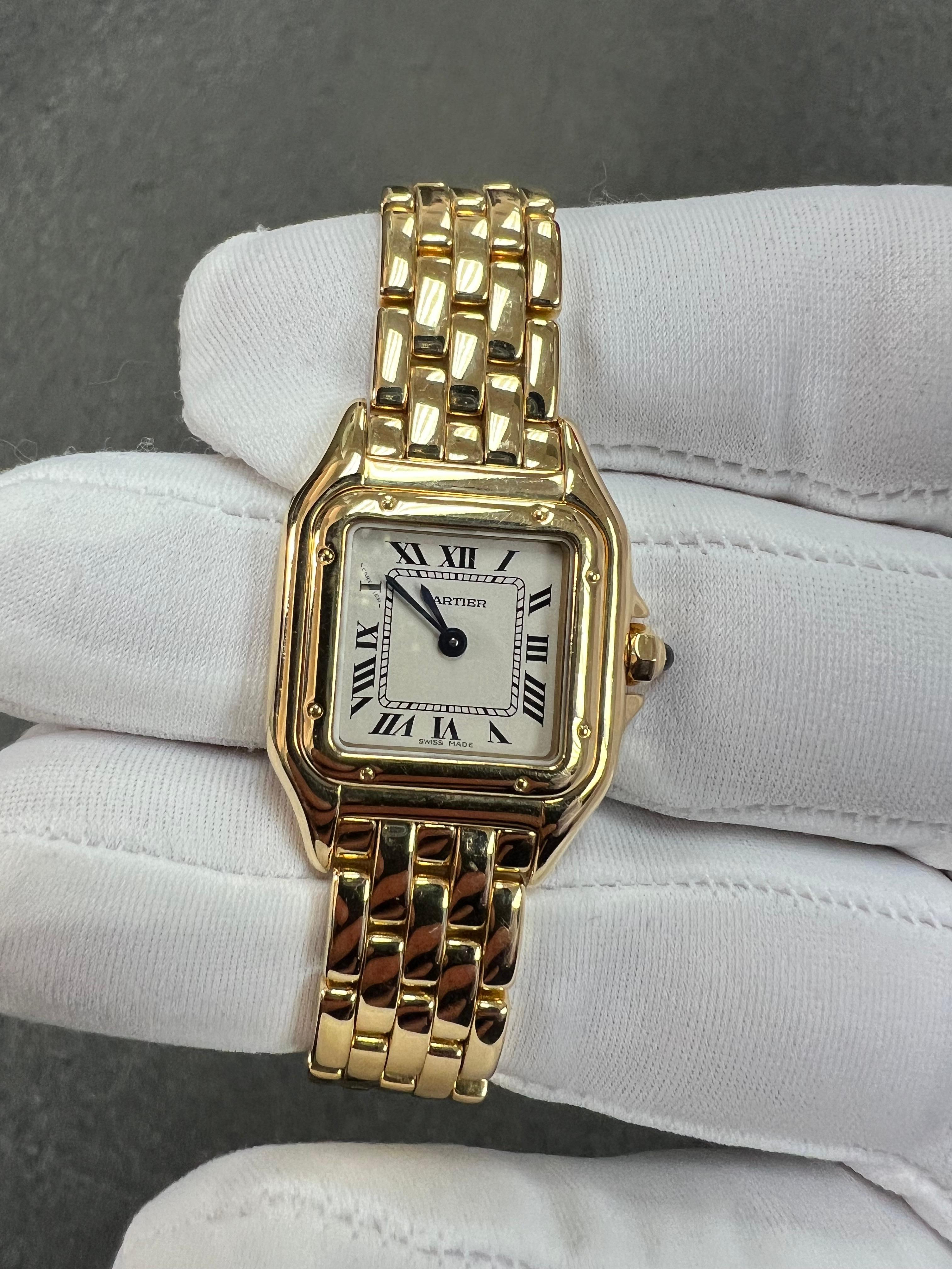 Cartier Panthere Ladies Yellow Gold Quartz Wristwatch Small Model 3