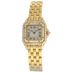Ladies Cartier Panthere 107000M Solid 18 Karat Yellow Gold Diamond Quartz Watch