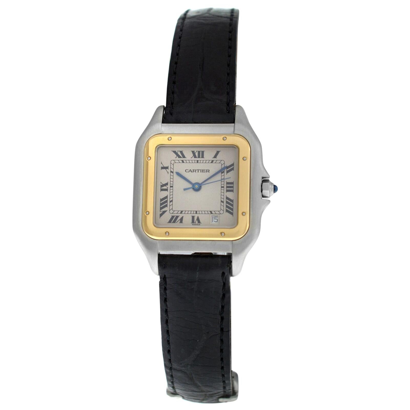 Ladies Cartier Panthere 1100 Stainless Steel Gold Quartz Watch