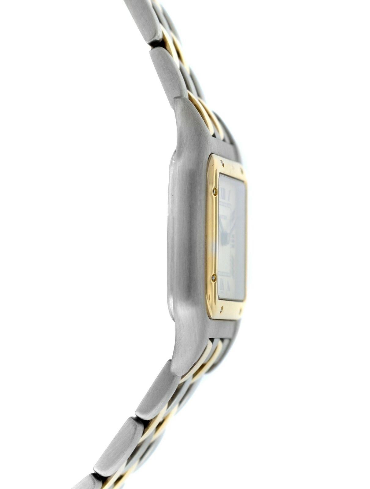 Ladies Cartier Panthere 112000R Steel 18 Karat Yellow Gold Two-Row Quartz Watch In Excellent Condition In New York, NY