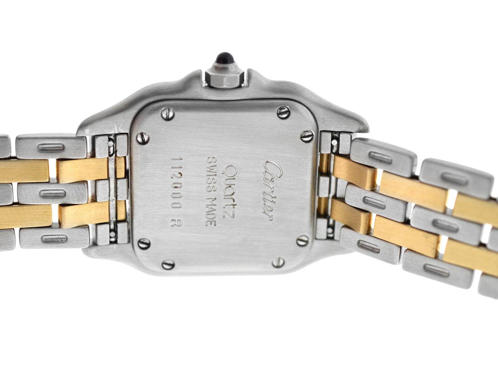 Women's or Men's Ladies Cartier Panthere 112000R Steel 18 Karat Yellow Gold Two Row Quartz Watch