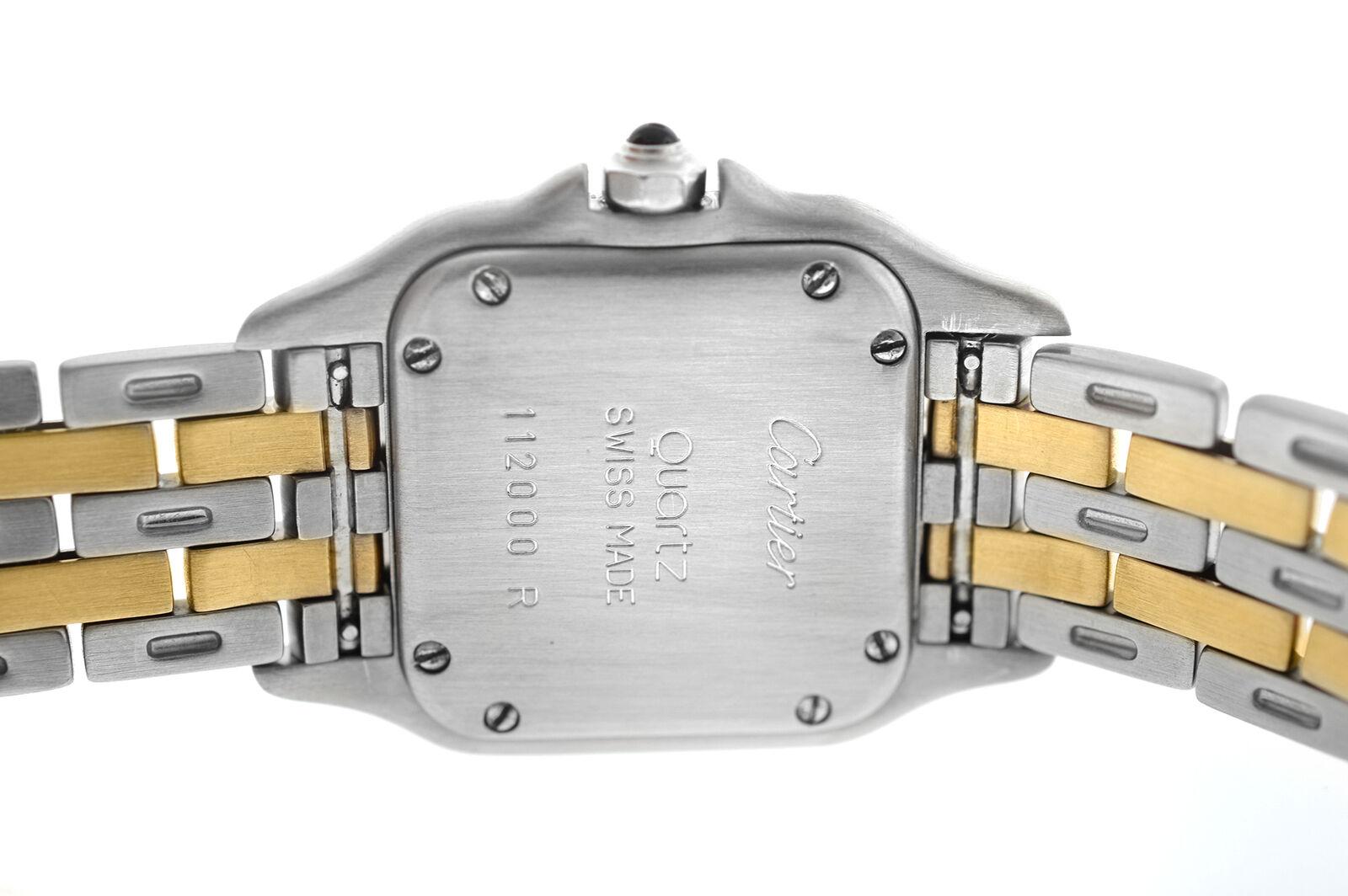Women's Ladies Cartier Panthere 112000R Steel 18 Karat Yellow Gold Two-Row Quartz Watch