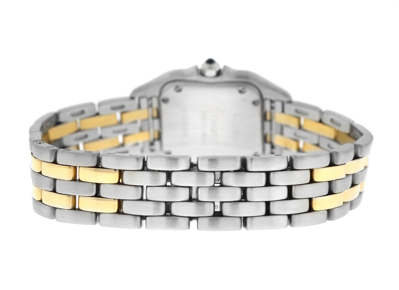 Ladies Cartier Panthere 112000R Steel 18 Karat Yellow Gold Two-Row Quartz Watch 2