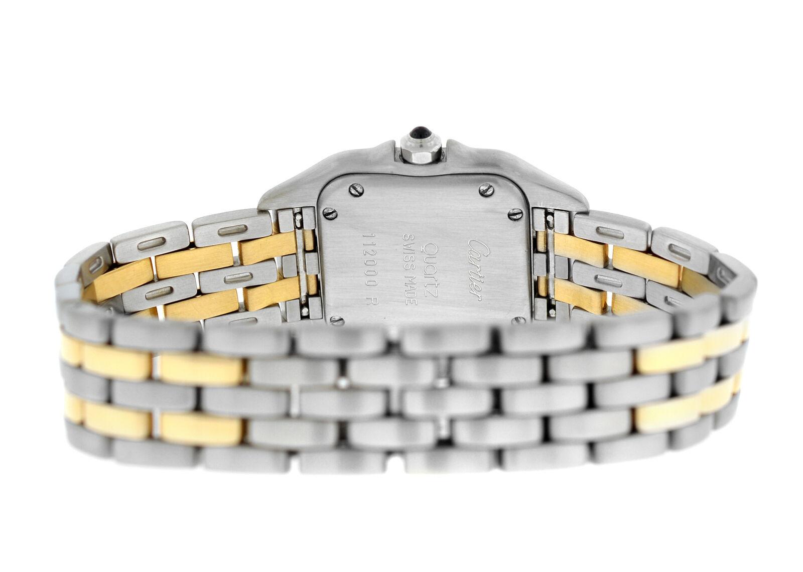 Ladies Cartier Panthere 112000R Steel 18 Karat Yellow Gold Two-Row Quartz Watch 3