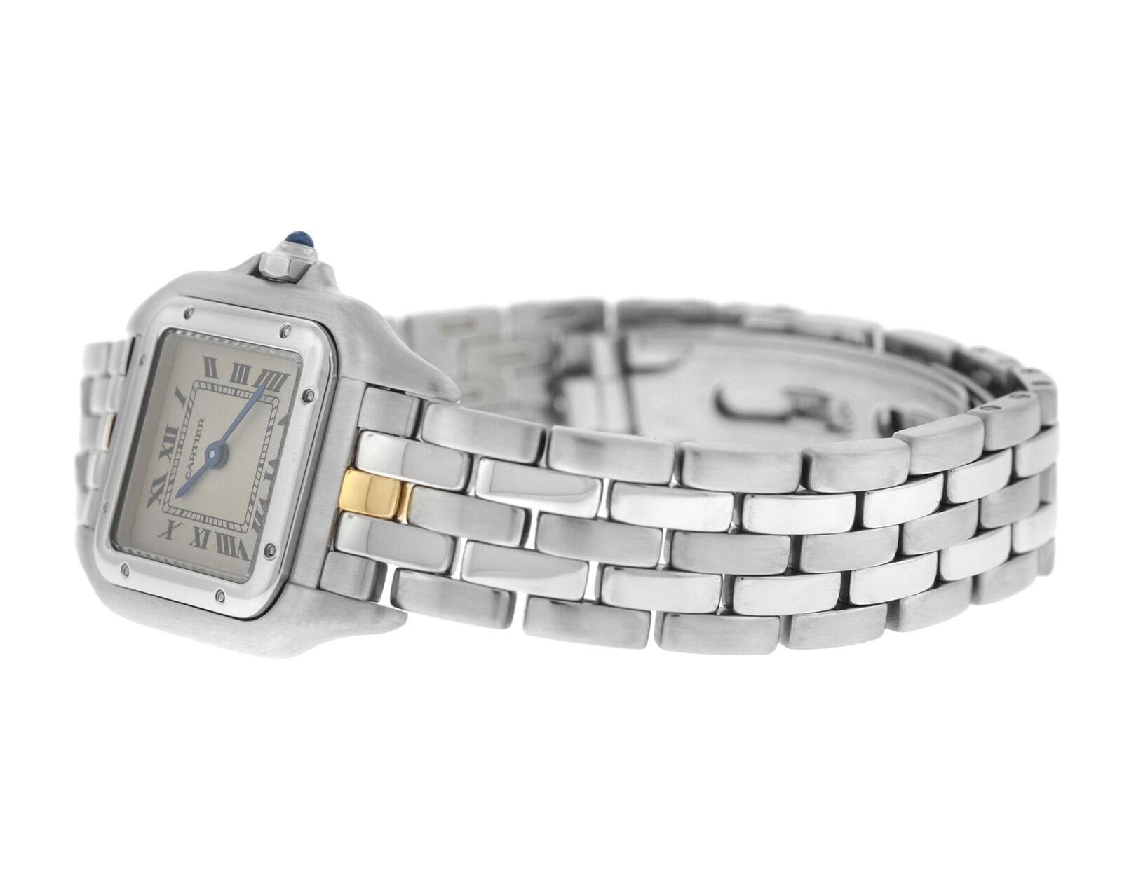 Ladies Cartier Panthere 1320 Stainless Steel Watch For Sale 4
