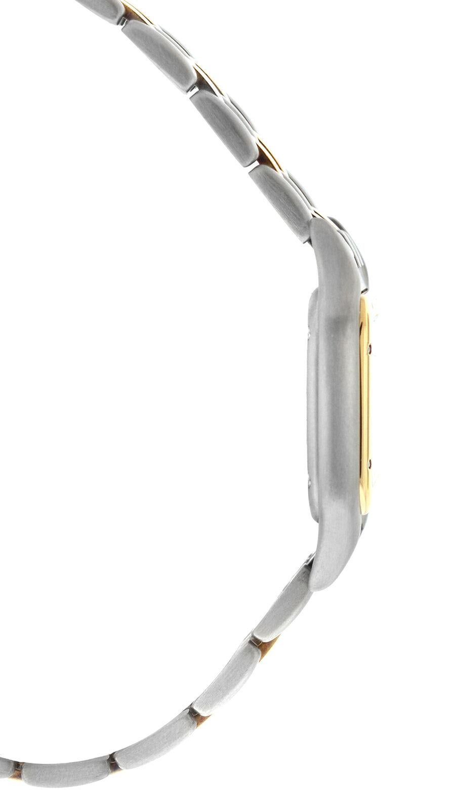 Ladies Cartier Panthere 166921 Steel 18 Karat Yellow Gold Two-Row Quartz Watch In Excellent Condition In New York, NY