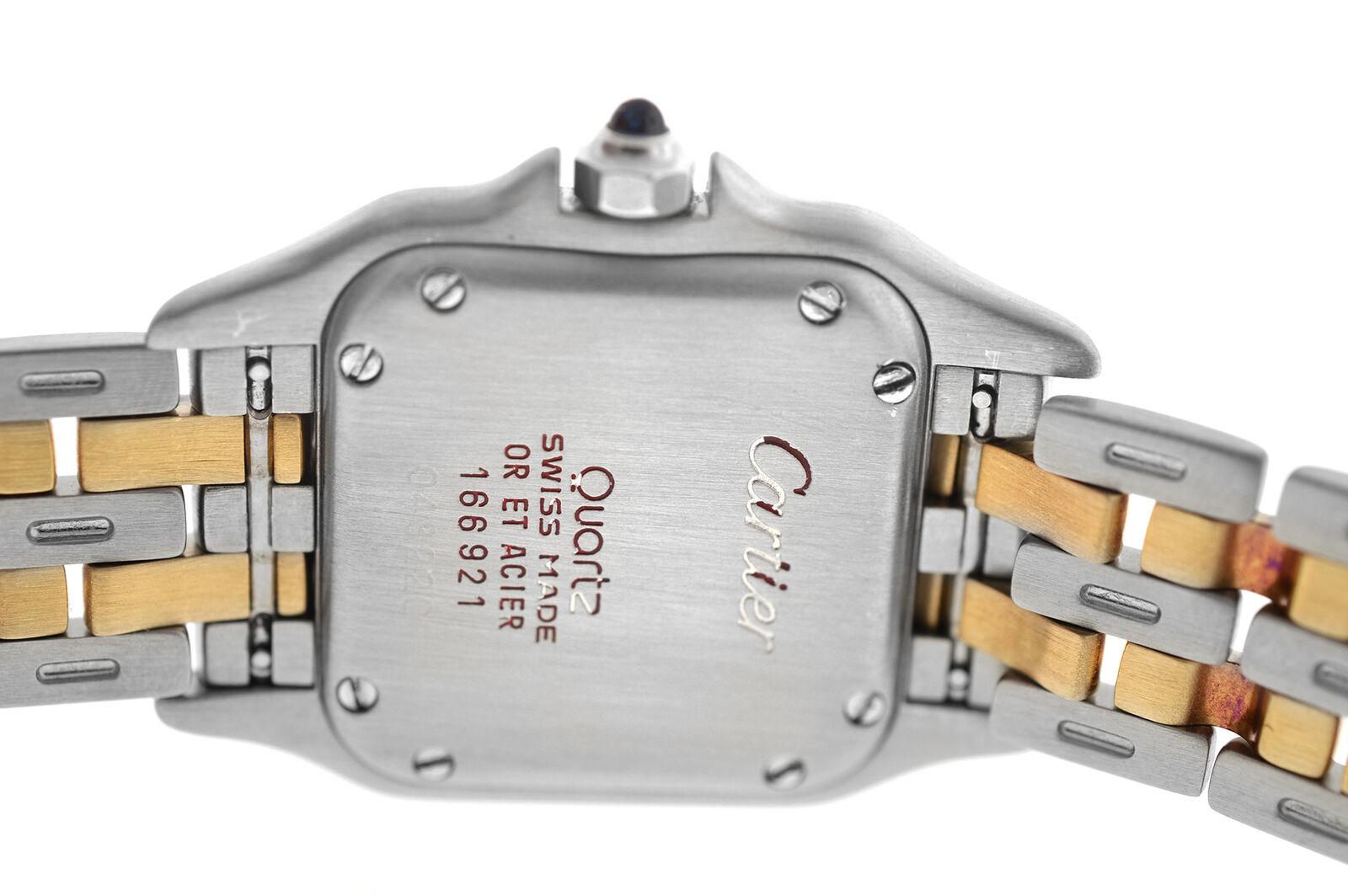 Women's Ladies Cartier Panthere 166921 Steel 18 Karat Yellow Gold Two-Row Quartz Watch