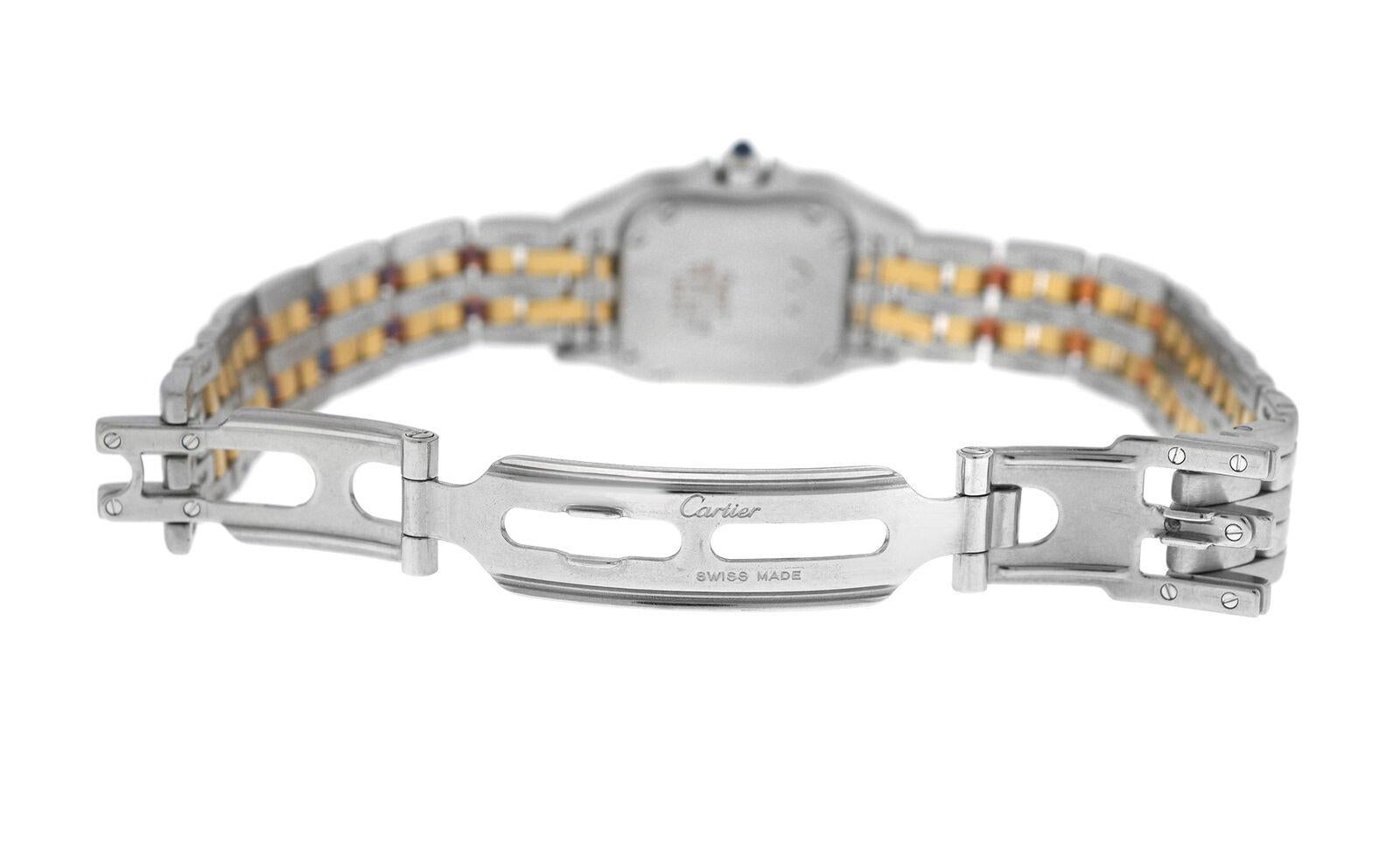 Ladies Cartier Panthere 166921 Steel 18 Karat Yellow Gold Two-Row Quartz Watch 1