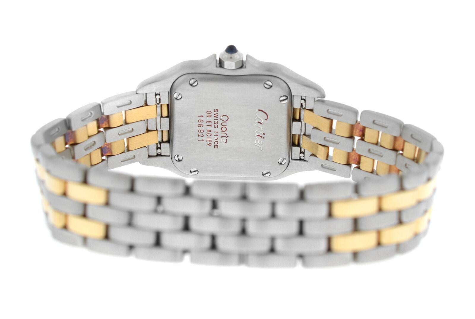 Ladies Cartier Panthere 166921 Steel 18 Karat Yellow Gold Two-Row Quartz Watch 2