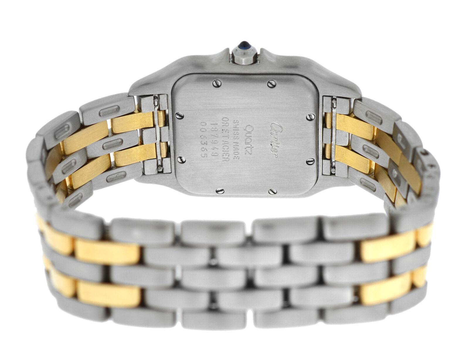 Ladies Cartier Panthere 187949 Quartz Steel 18 Karat Gold Two-Row Date Watch 1