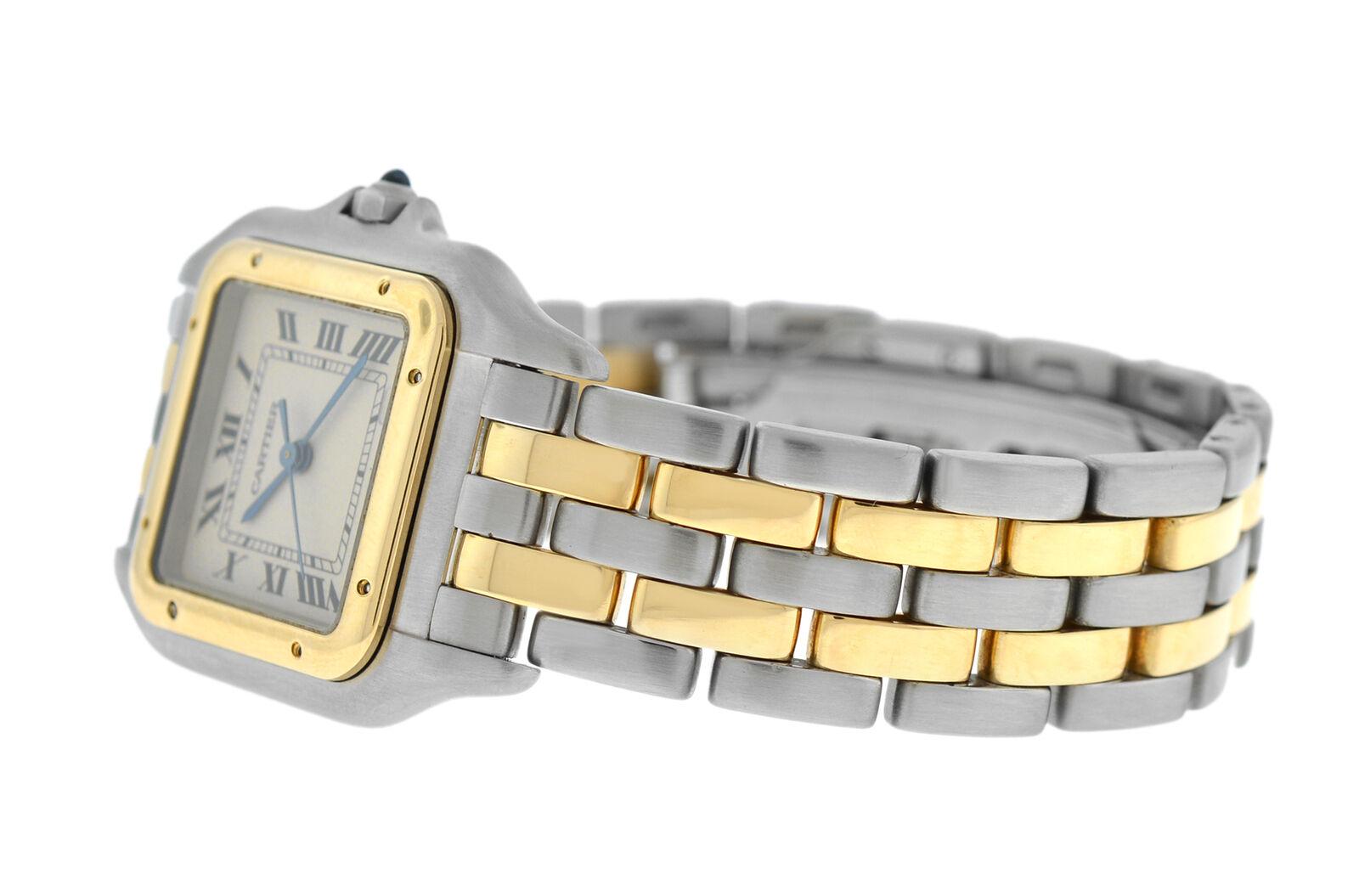 Ladies Cartier Panthere 187949 Quartz Steel 18 Karat Gold Two-Row Date Watch 3