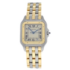 Ladies Cartier Panthere Quartz Steel 18 Karat Gold Three-Row Date Watch