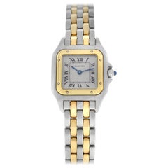 Ladies Cartier Panthere Steel 18 Karat Yellow Gold Two-Row Quartz Watch