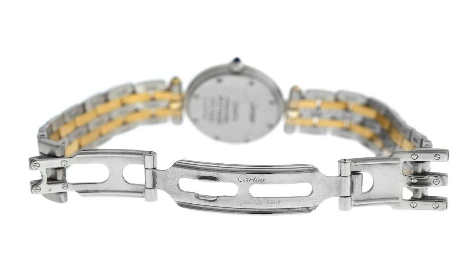 Ladies Cartier Panthere Vendome 1057920 Two-Row Gold Steel Quartz Watch In Excellent Condition For Sale In New York, NY