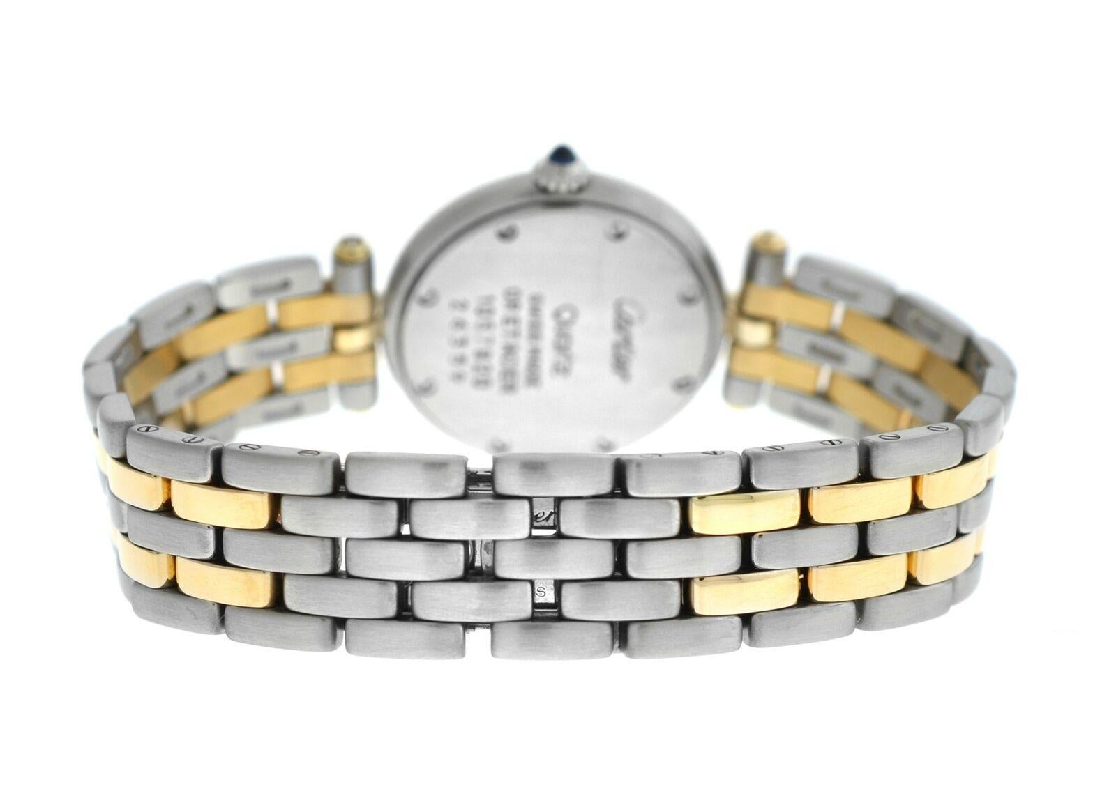 Women's Ladies Cartier Panthere Vendome 1057920 Two-Row Gold Steel Quartz Watch For Sale