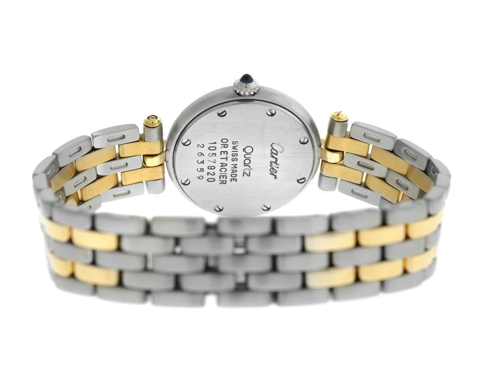 Ladies Cartier Panthere Vendome 1057920 Two-Row Gold Steel Quartz Watch For Sale 1