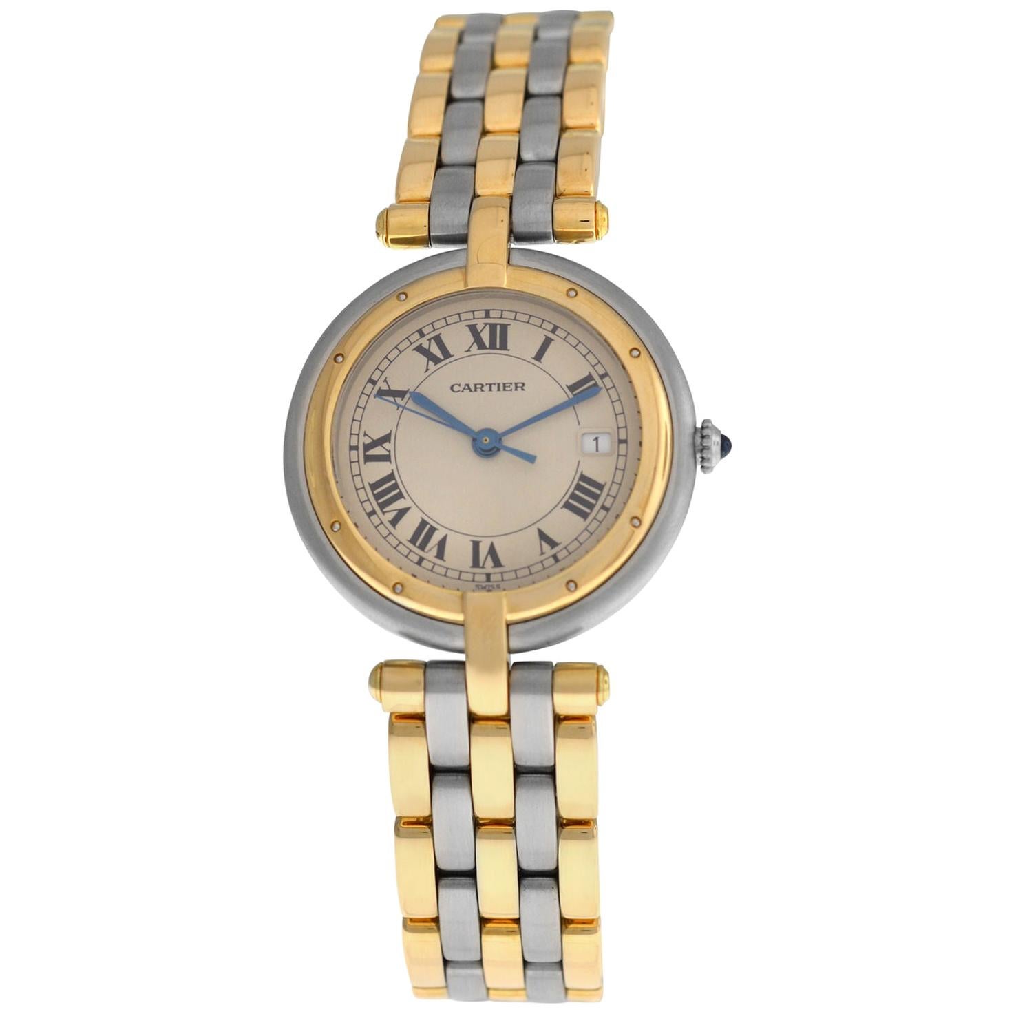 Ladies Cartier Panthere Vendome 183964 Three-Row Gold Steel Quartz Watch