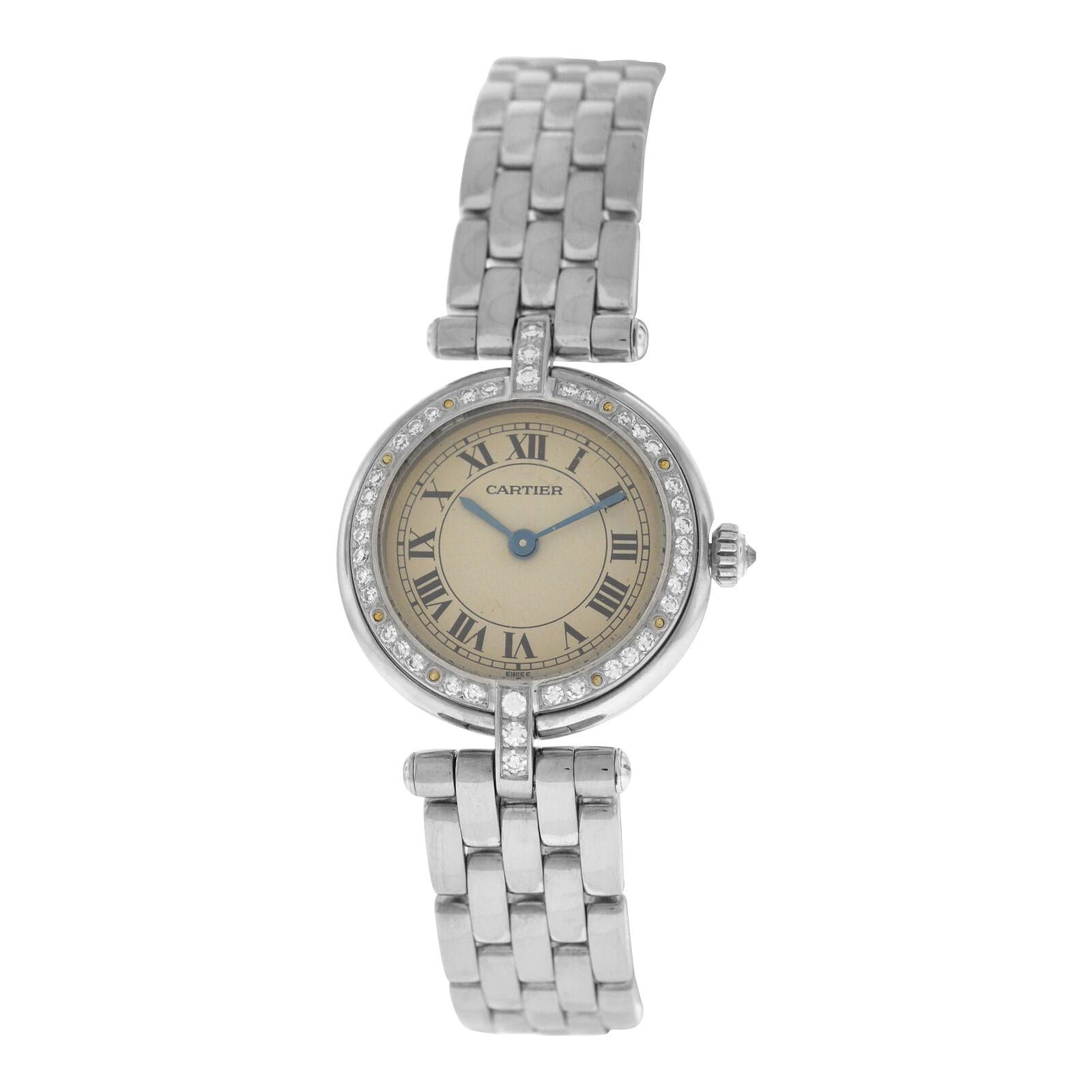 Ladies' Cartier Panthere Vendome 3057916 18 Karat Gold Diamond Quartz Watch For Sale