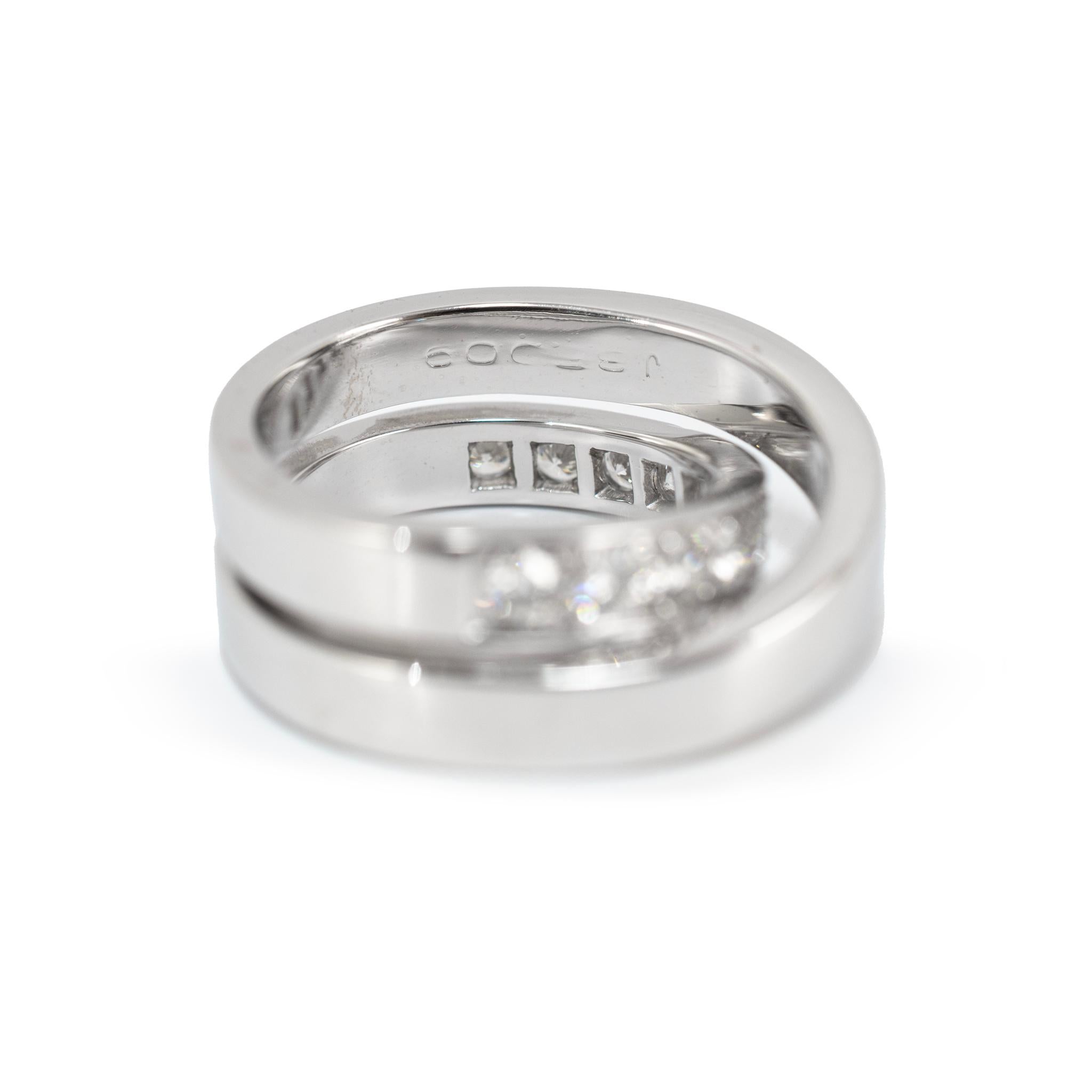 Anillo cruzado de diamantes Cartier Paris Nouvelle Vague de oro blanco de 18 quilates para señora en venta 2