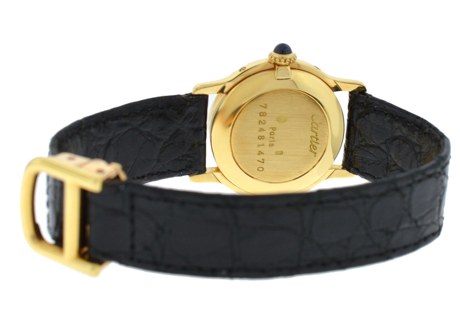 Ladies Cartier Paris Ronde 18 Karat Gold Diamond Mechanical Watch 2