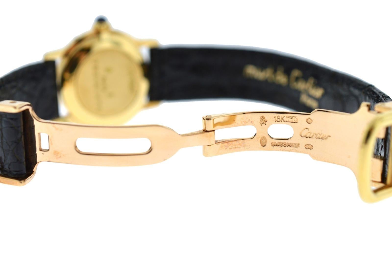 Ladies Cartier Paris Ronde 18 Karat Gold Diamond Mechanical Watch 4